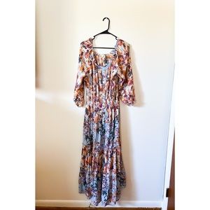 Anthropologie Fig and Flower floral maxi dress